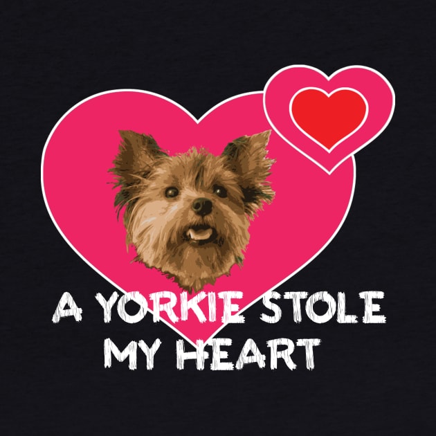 A Yorkie stole my heart yorkshire terrier t shirt by Antzyzzz